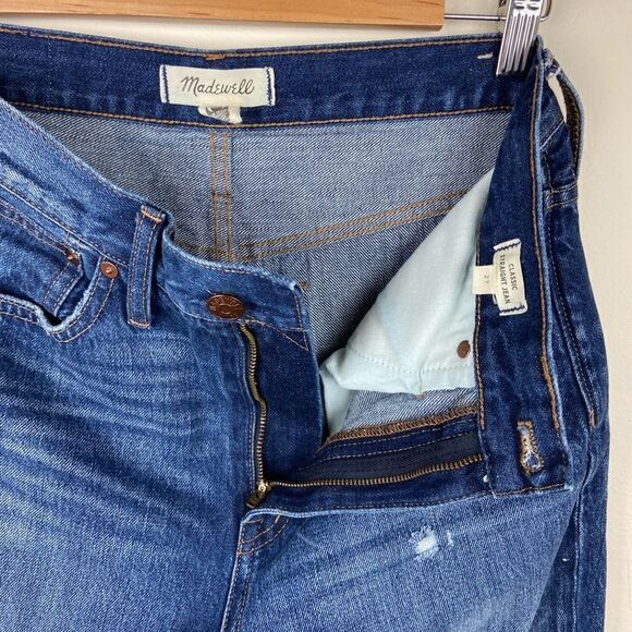 Madewell Classic Straight Light Distressed Jeans in Croston Wash - Picture 9 of 9